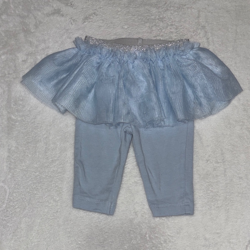 (3 for $10) carters Blue Baby Tulle Skirt Leggings